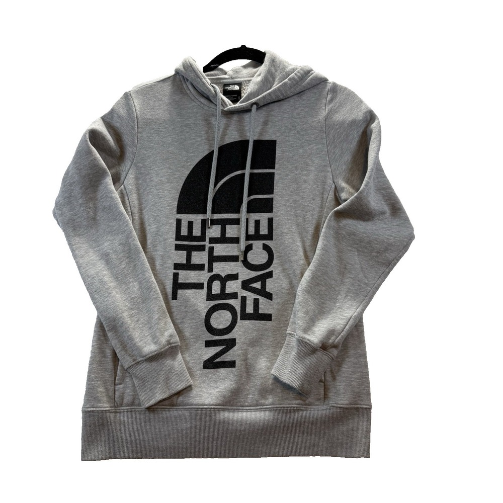 The North Face Hoodie Women's XS Gray/Black Half Dome Logo Fleece Drawstring
